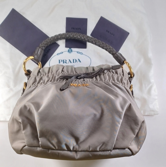 Prada Gray/KHAKI Nylon Full set bag - Picture 13 of 16